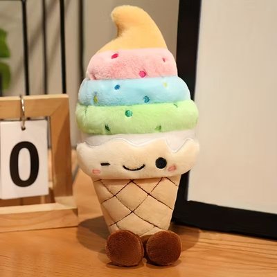 Cute Ice Cream Plush Toy – Colourful Ice Cream Soft Toy