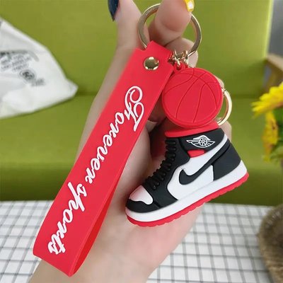Basketball Trainer Style Shoe Key Ring – PVC Sneaker Keychain with Strap
