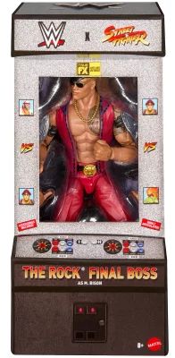 WWE Elite Collection X Street Fighter Action Figures The Rock Final Boss as M Bison