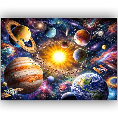 Solar System Poster A3 – Space Wall Art – Planets Galaxy Universe Print – Astronomy Educational Poster