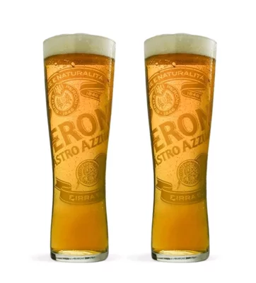 Peroni Nastro Azzurro Half Pint Glass Set – Set of 2 Lager Glasses