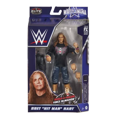 Mattel WWE Bret "Hit Man" Hart Elite Collection WrestleMania Figure Vince McMahon BAF