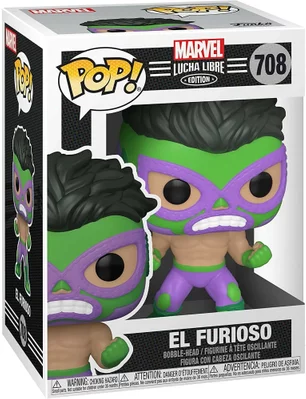 Funko POP! Marvel Lucha Libre El Furioso #708 Bobble-Head Figure