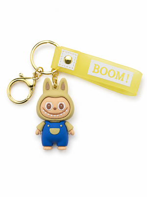 Cute Bunny Monster Character Keychain BOOM Wrist Strap Silicone Bag Charm Key Ring