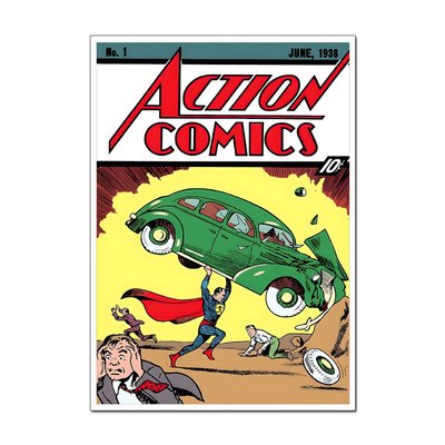 Retro Action Comics Issue #1 Comic Book Poster | Classic & Official Wall Art A4 A3