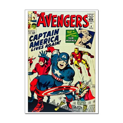 Retro The Avengers Comic Book Poster | Classic & Official Wall Art A4 A3