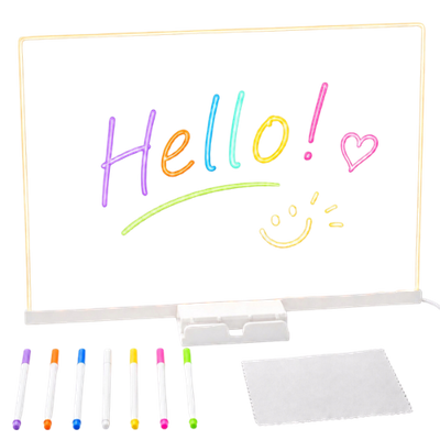 Acrylic LED Writing Board with USB Power and Markers