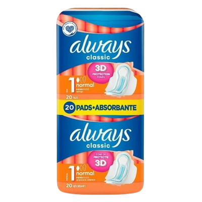Always Classic Normal Size 1 Sanitary Pads - 20 pcs