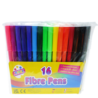 Artbox Fine Tip Fibre Colouring Pens – 16 Pcs