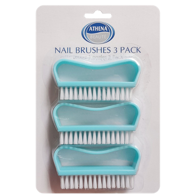 Athena Plastic Nail Brushes Assorted - 3 pcs