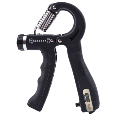 Black Adjustable Hand Grip Strengthener with Counter 10-60 kg