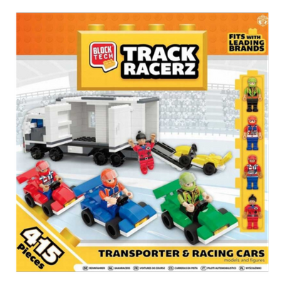 Block Tech Track Racerz Transporter & Racing Cars – 415 Pcs