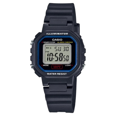 Casio Collection LA-20WH-1CDF Square Digital Watch with Black Resin Strap