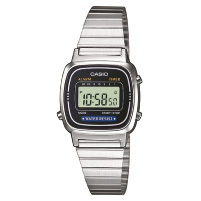 Casio Vintage Mini LA670WEA-1EF Digital Women's Watch - Silver & Black