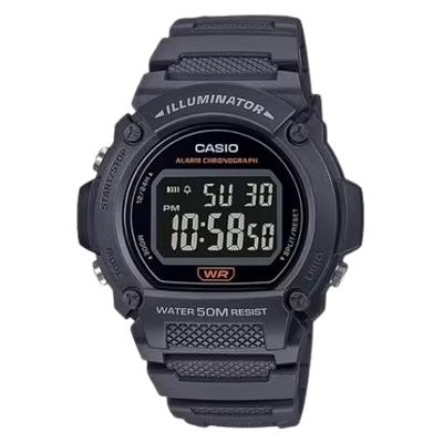 Casio W-219H-8BVDF Timeless Collection Illuminator Digital Sports Watch - Black