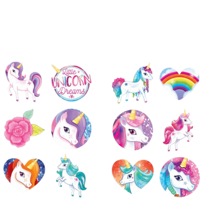 Henbrandt Fun Tattoos Unicorn Assorted – 6 Pcs
