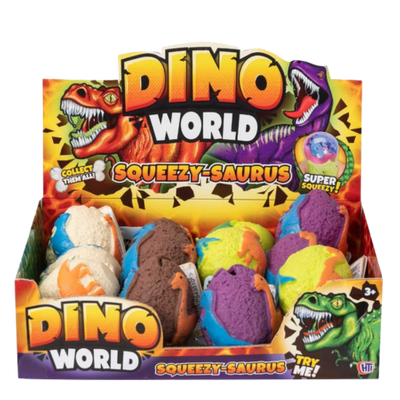 Dino World Squeezy Saurus Squishy Dinosaur Egg Toy - Assorted
