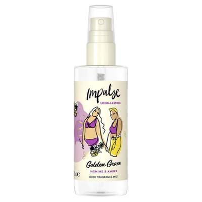 Impulse Golden Grace Jasmine & Amber Long Lasting Body Fragrance Mist - 100 ml