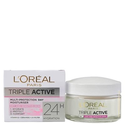 L'Oreal Triple Active Dry & Sensitive Day Cream - 50 ml
