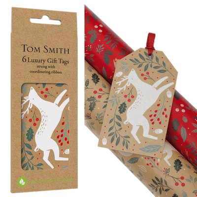 Tom Smith Luxury To and From Cards With Reindeer and Nature 6 pcs