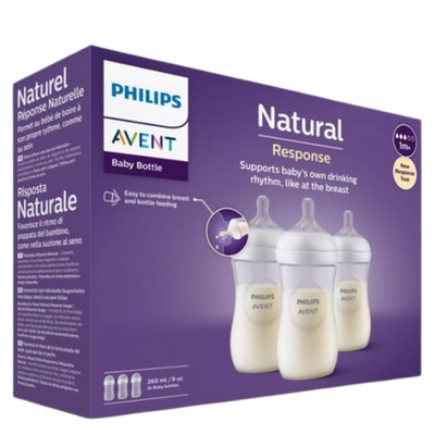 Philips Avent Natural Response 1+ Months Baby Feeding Bottle – 3 x 260 ml