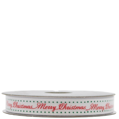 Premier Accents Merry Christmas Decorative Ribbon White - 2 7m