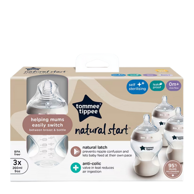 Tommee Tippee Natural Start 0+ Months Baby Bottles Set – 3 x 150 ml