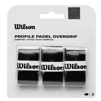 Wilson Profile Padel Overgrip Black Tape – 3 pcs