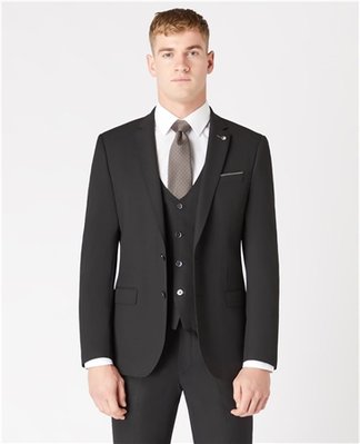Remus Uomo Luca Suit Jacket - Black - 42L