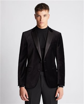 Remus Uomo Velvet Jacket - Black - 42R