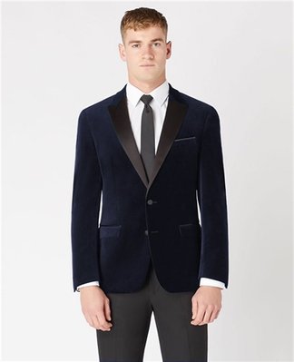 Remus Uomo Velvet Jacket - Dk Navy - 40R