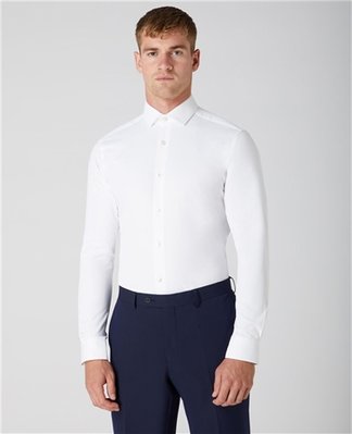 Remus Uomo Kirk Slim Fit Shirt - White - 15.5