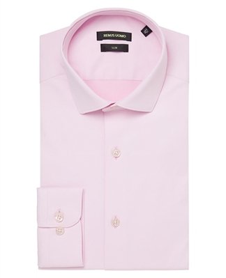 Remus Uomo Kirk Slim Fit Shirt - Light Pink - 15.5