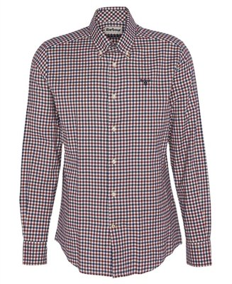 Barbour Finkle Tailored Gingham Check Shirt - Wine - XL