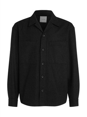 Calvin Klein Relaxed Wool Blend Overshirt - Black - L