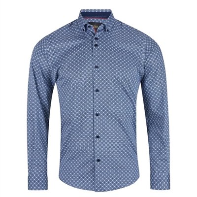 6th Sense Button Down Satin Print Shirt - Print - XL