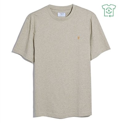 Farah Danny Organic Cotton Regular Fit T-shirt - Hazelnut Marl - XS