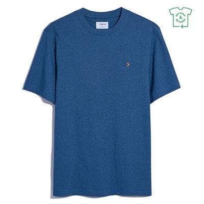 Farah Danny Organic Cotton Regular Fit T-shirt - Blue Marl - L