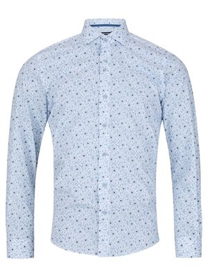 Remus Uomo Frank Tapered Print Shirt - Blue - 16