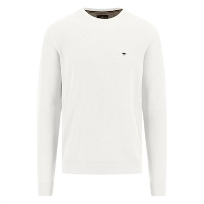 Fynch Hatton Fine Cotton Crew Neck Sweater - White - XL