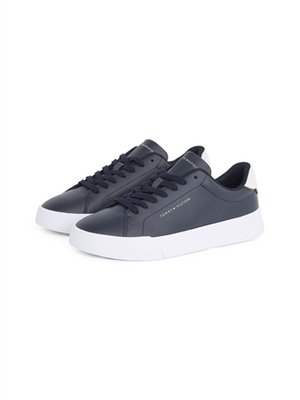 Tommy Hilfiger Contrast Heel Court Trainers - Navy - 45