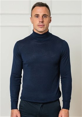Xv Kings Mcbryde Polo Neck Sweater - Navy - XL