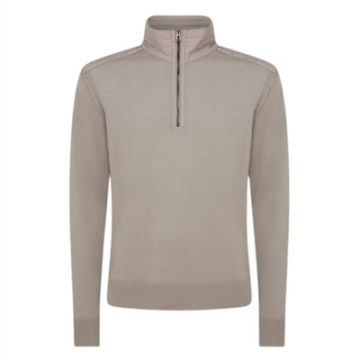 Belstaff Kilmington Quarter Zip Jumper - Pumice Grey - M