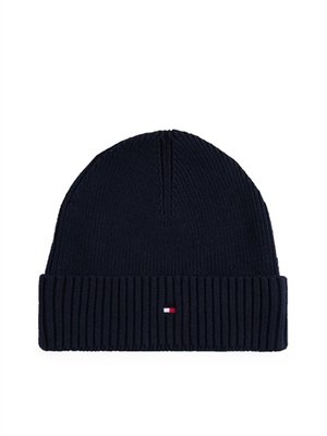 Tommy Hilfiger Flag Embroidery Beanie With Cashmere - Blue - One