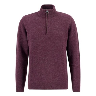 Barbour Holden Half Zip Knitted Jumper - Wine - L