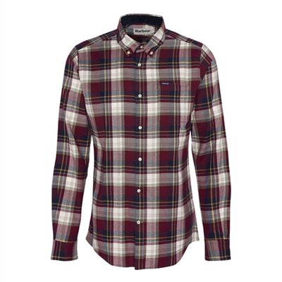 Barbour Crossfell Tailored Checked Shirt - Wine - 2XL