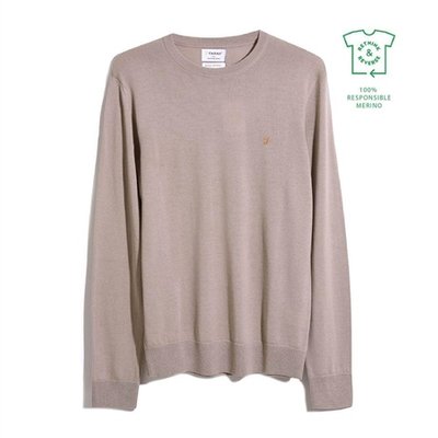 Farah Mullen Merino Jumper - Light Beige - L