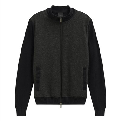 Bugatti Mens Full Zip Hybrid Cardigan - Grey - L