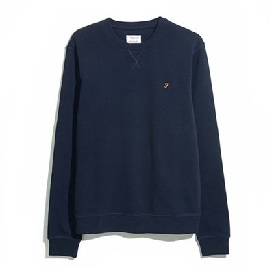 Farah Tim Organic Crew Sweatshirt - Navy - L