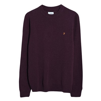 Farah Maidstone Crew Neck Sweater - Wine - XL